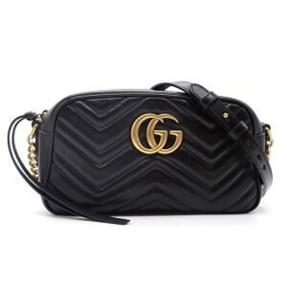 Gucci GG Marmont Shoulder Bag Black Quilted Leather - Picture 1 of 10